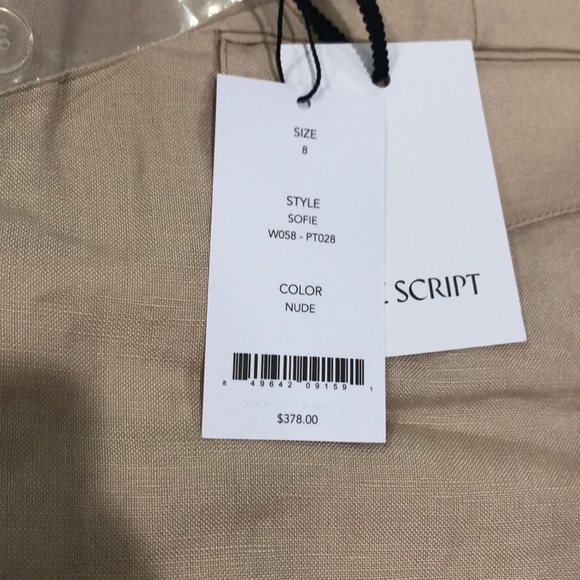 The Script Sophie Pleated Wide Leg Pants In Nude - Picture 5 of 5